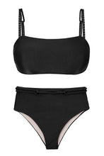 Charger l&#39;image dans la galerie, Set Shimmer-Black Bandeau-Reto Hotpants
