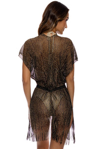 Short Caftan Siren Dream Black Gold