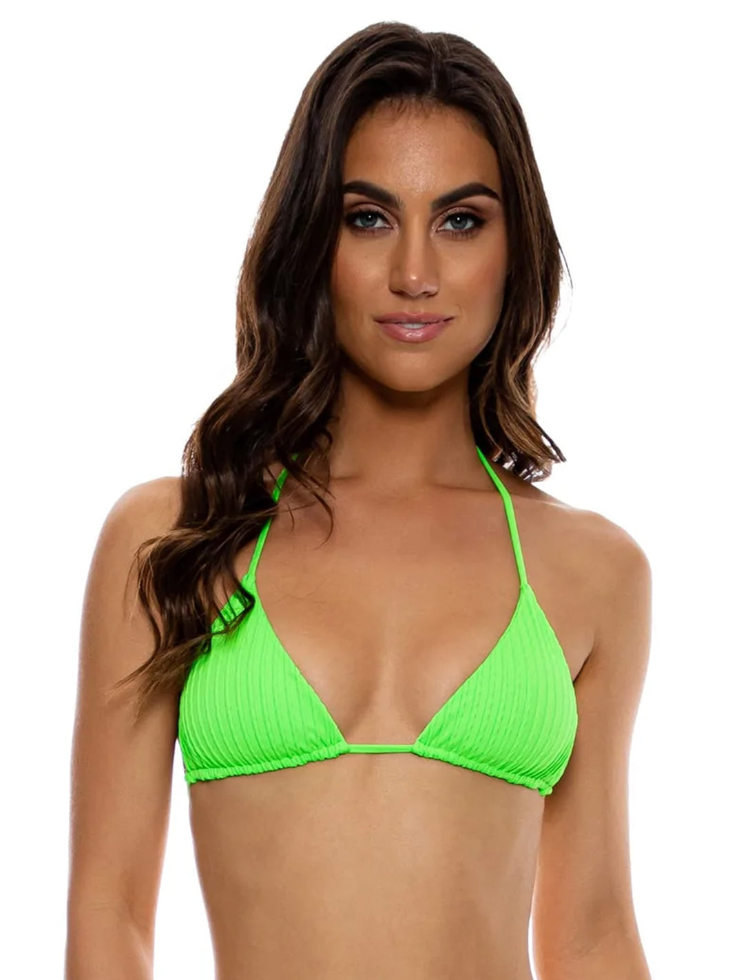 Top Wavy Ruched Que Sera Sera Neon Lime